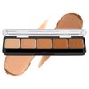 Graftobian HD Glamour Crème Foundation Palette (Warm #2) - High Definition 5 Color Makeup Palette, Cream Based Foundation Concealer and Contour Palette, Full Coverage - Medium Warm Skin Shades