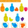 FRIMOONY Plastic Dough Tools for Kids, with Capital Letters, Cookie Cutters, Stamps, Multi-Color, 61 Pieces