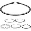 BWESOO Black Men Fashion Metal Wavy Headband Reusable Hair Band Hoop Party Hairpins Headwear Hair Accessories Deft Fashion Headbands Simple Elastic Non Slip Head Band Headwear