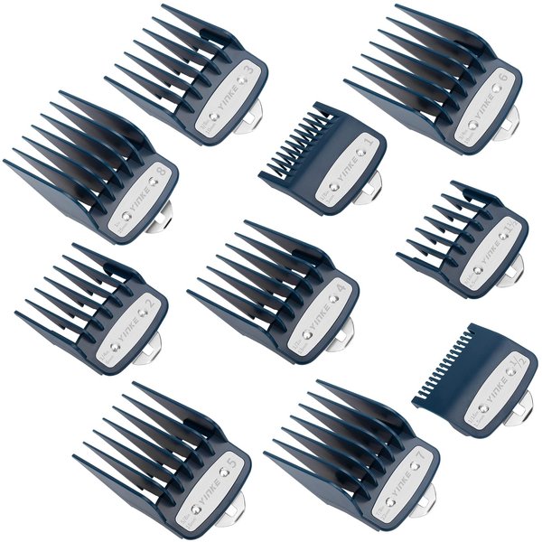 Yinke for 10 Pcs Wahl Clipper Guards Set, Hair Clipper Guards for Wahl Senior Clippers with Metal Clip, 10 Cutting Length from 1/16” to 1” (1.5-25mm), Fits Most Cordless/Cord Wahl Clippers (Blue)