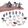 JOKFEICE Small Polar Animals Figurines, 25pcs Realistic Plastic Penguin Polar Bear Action Model for Early Educational, Birthday Cupcake Topper for Kids