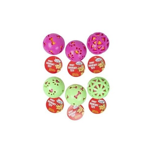 Regent Products Corp 67014P Dog Toy, Ball, Assorted Colors, 3-in. - Quantity 1