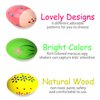 Wooden Easter Egg Shakers Baby Easter Maracas Easter Eggs for Baby Kids Musical Instruments Early Learning Toys, 6 Pcs