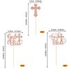 15 Pack God Bless Party Decorations, Baptism Centerpiece Sticks, First Communion Table Toppers Decorations for Religious God Bless Babyshower Christian Baptism Party Decorations Rose Gold
