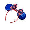 AVMBC 4th of July Headband Independence Day Striped Flag Hair Bow Mouse Ears Headband Chic Kids DIY Hair Accessories Women Headwear