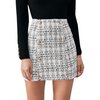 SweatyRocks Women's Elegant High Waist A-line Plaid Tweed Mini Skirt Black and White XXL