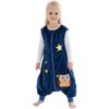 MICHLEY Baby Sleeping Bag Sack with Feet Autumn Winter Swaddle Wearable Blanket Sleeveless Nightgowns for Infant Toddler, 1-3T, Dark Blue Owl