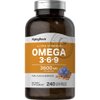 Piping Rock Omega 3 6 9 Supplements | 3600mg | 240 Softgel Capsules | Fish Flax Borage | Ultra Strength | Non-GMO, Gluten Free