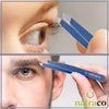 natraco Slant Tweezers - Sharp Precision Stainless Steel - Professional Tweezers for Eyebrows & Facial Hair Removal (Blue Textured)