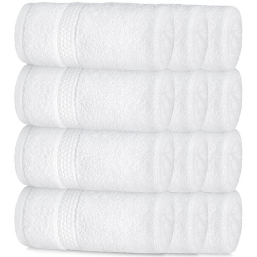 Elaine Karen 12 Pack 100% Luxury Cotton White Washcloths – Hotel & spa Bathroom Face Towels, (13'' x 13'')