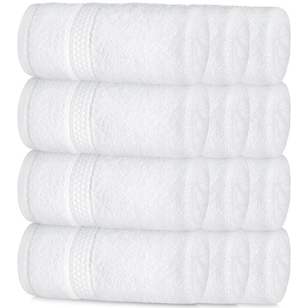 Elaine Karen 12 Pack 100% Luxury Cotton White Washcloths – Hotel & spa Bathroom Face Towels, (13'' x 13'')