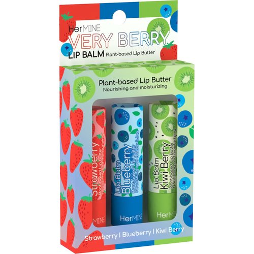 HerMINE Lip Balm Plant-based Lip Butter 3 Pack Nourishing Moisturizing LipBalm LipButter Long Lasting Delicious Flavors Intense Hydration