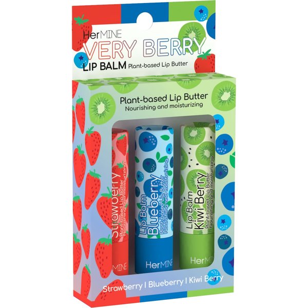 HerMINE Lip Balm Plant-based Lip Butter 3 Pack Nourishing Moisturizing LipBalm LipButter Long Lasting Delicious Flavors Intense Hydration