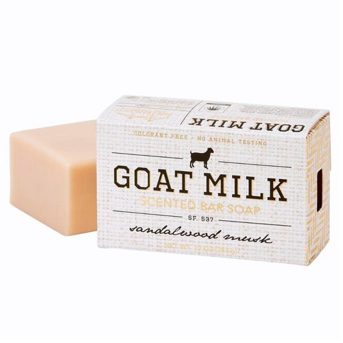 San Francisco Soap Company Goat Milk Bar Soap | SANDALWOOD MUSK | Dye-Free Bar Soap | Enriched with Nourishing Goat Milk | Unisex Fragrance | 10oz