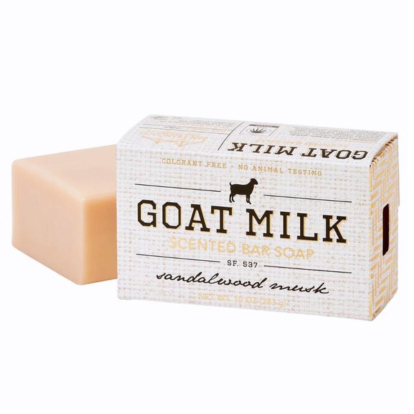 San Francisco Soap Company Goat Milk Bar Soap | SANDALWOOD MUSK | Dye-Free Bar Soap | Enriched with Nourishing Goat Milk | Unisex Fragrance | 10oz