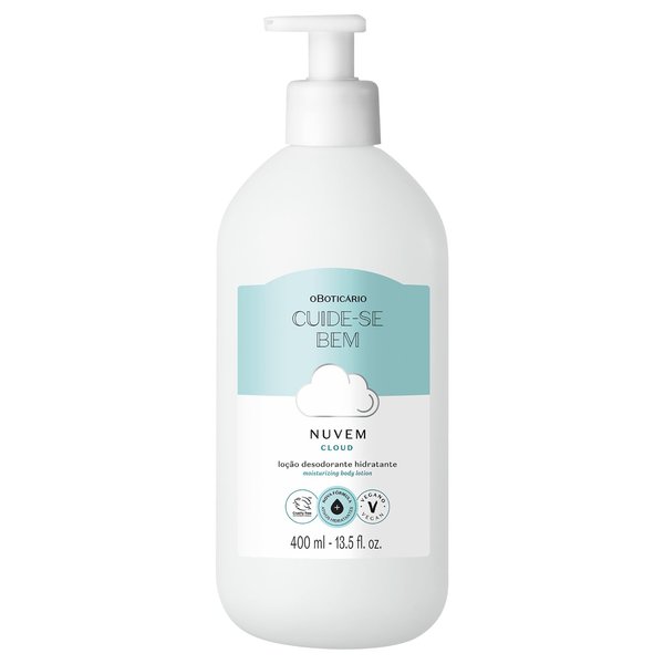 O Boticário Cuide-se Bem Cloud Moisturizing Body Lotion, Soft, Hydrated Skin with Pure and Delicate Fragrance, 13.5 Ounce (400ml)