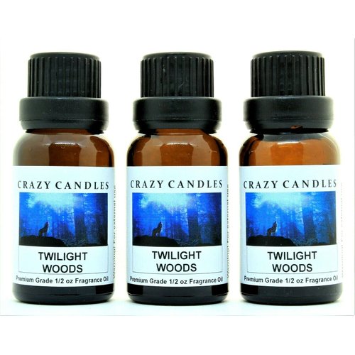 Twilight Woods (Made in USA) 3 Bottles 1/2 Fl Oz Each (15ml) Premium Grade Scented Fragrance Oil (Juicy Berry of Mimosa, Apricot, Sandalwood and Musk)