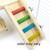 Wooden Platform Ladder Stand Swing Climbing Biting Toy for Mouse Chinchilla Rat Gerbil and Dwarf Hamster Climbing Toy (M)