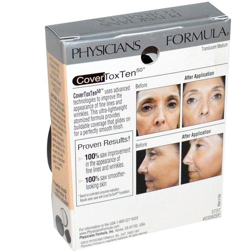 CoverToxTen50 (CoverToxTen 50) Translucent Medium 2737, 0.3 oz (9g) - Wrinkle Formula Face Powder L