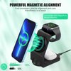 AWUKOMSN Wireless Charger Charging Station Magnetic 3 in 1 Charging Station for Apple Multiple Devices Wireless Charging Stand for Apple-15/14 Pro Max,iWatch Ultra/8/se/7/6/5/4/3/2, AirPods2/Pro,Black