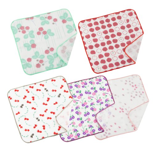 Japanese Cotton Towel Senshu (Osaka) Towel/Good Harvest and Prosperity - 5 type set/Washcloth Face Towel apanese Handkerchief/Made in Japan 100% Cotton Quick Drying Absorbent Ultra Soft Thin