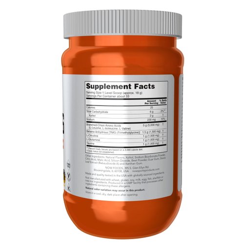 NOW Sports Nutrition, BCAA (Branched Chain Amino Acids) Big 6, Watermelon Flavor, 600 Grams