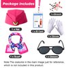 Keymall Kids Flight Attendant Costume Accessories Set Stewardess Hat Airline Hostess Costume Kits for Girls Dress Up Halloween Career Costume (Rose)