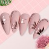 8pcs 3D Bronzing Flower Leaf Nail Art Stickers Metallic Flower Nail Decals Floral Nail Stickers for Nail Art Supplies Rose Gold Silver Petal Leaves Flower Stickers for Girls Women Nail Decor Supplies