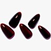 GLAMERMAID Press on Nail Medium Almond, Christmas Handmade Gothic Burgundy Jelly Gel Glue on Nail, 24Pcs Glossy Short Stiletto Reusable UV Finish Fake Nail Acrylic False Nails Manicure Kits for Women