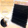 Fluffy Lash Clusters 10-20mm Thick 200D Cluster Eyelash Extensions 224 Pcs D Curl Volume Eyelash Clusters 3D Natural Lash Clusters False Eyelashes DIY at Home, by Anforlin