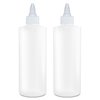 BRIGHTFROM Twist Top Applicator Bottles, Squeeze 8 OZ Empty Plastic Bottles, Refillable, Open/Close Nozzle - Hair Coloring/Multi Purpose (Pack of 2)