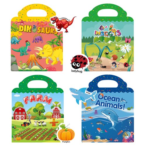 NIDEZON Sticker Activity Books Set for Toddlers, Reusable Sticker Book for Kids, Window Clings Educational Stickers Toy Birthday Gifts for Kids Christmas Birthday Gifts