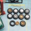 1/64 Wheels and Tires for Off-Road All-Terrain Upgraded Mainline Cast Model Cars, Diameter is 0.51In,4 Sets/Pack,Seven Spokes.(YE-H)