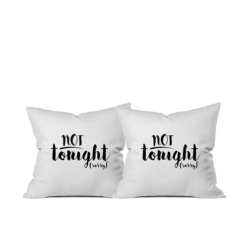 Oh, Susannah Not Tonight/Not Tonight Reversible 18 x 18 inch Throw Pillow Cover Bridal Shower or Lingerie Party Gift