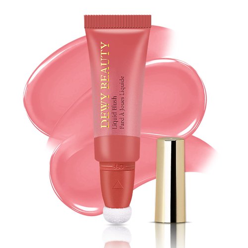 LSxia Liquid Blush Makeup Wand, Cream Liquid Blush with Cushion Applicator For Cheeks Tint, Natural-looking, Glow Dewy Finish, Weightless Blendable Liquid Blush Stick | #106 ELEGANT-Soft Pink