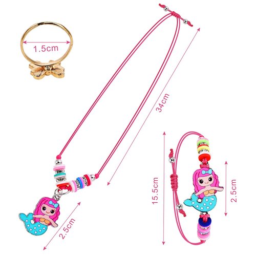 Faburo 30pcs Kids Jewelry for Girls, 10 Necklaces, 10 Rings, 10 Bracelets, Little Girls Jewelry Kids Unicorn Necklace Rings for girls, Kid Jewelry Bracelets Necklace Birthday Gift Age 2 4 6 8