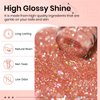 SUPWEE Glitter Gel Polish Sparkly Holographic Nail Polish Gel Rose Gold Reflective Gel Polish 15ml Soak Off UV Lamp Gel for Home DIY Manicure