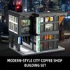 NEWABWN City Coffee House Architecture Building Blocks Set for Adults, Street View Modern Cafe Shop Building Construction Toy with Light, Christmas Birthday Gift for Kids Boys Girls 6-12 (581 PCS)