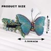 Haomye Butterfly Hair Clips Small Hairpins Embroidered Butterfly Hair Barrettes Boho Hair Accessories Wedding Edge Headpiece for Women 1PCS (Blue)