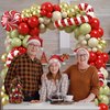 Christmas Balloon Garland Kit, Sage Green Red Gold Christmas Balloon Arch Kit with Cream Balloons Candy Cane Christmas Foil Balloon for Christmas Party Decorations New Year Party Supplies