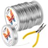 16 Gauge(1.5mm) Aluminum Wire 164 Feet(50M) KSVZS Bendable Metal Wire for Crafts,Sculpting,Armature,Jewelry Making【3-in-1】+18Gauge(1.0mm) Wire 32.8Ft(10M)+1 Pliers(Silver)…