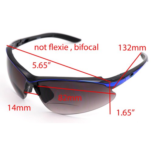 ColorViper Sports Double Injection Readers Flexie Reading Glasses size and color very (z1 shiny black metallic blue w/ bifocal, 2.50)