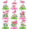 Funtery 9 Pcs Flamingo Centerpieces for Tables Hawaii Luau Honeycomb Centerpieces Flamingo Party Decorations Tropical Aloha Party Table Topper for Kid Flamingo Birthday Party Supplies Table Decoration