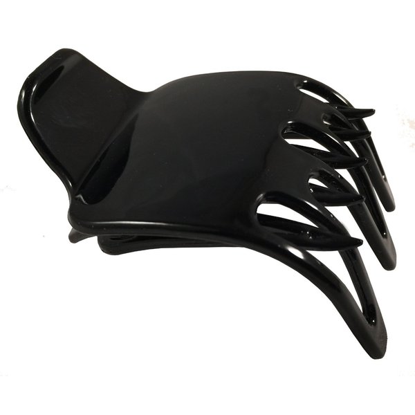 Parcelona French Paw Black Wide Covered Spring Side Slide In Jaw Yoga Hair Claw Clip