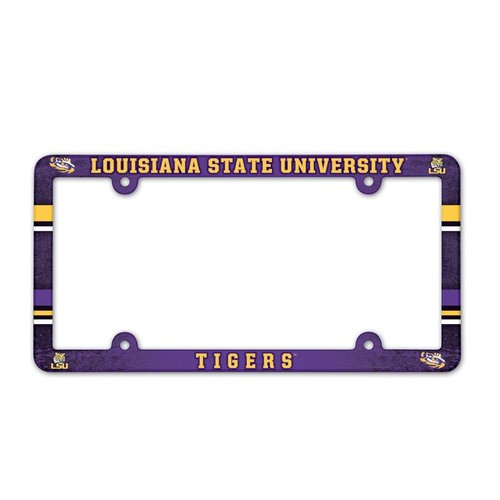 NCAA LSU Tigers Full Color License Plate Frame, Team Color, One Size