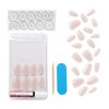 KISS Classy Press On Nails, Nail glue included, Cozy Meets Cute', Pink, Medium Size, Coffin Shape, Includes 28 Nails, 2g Glue, 1 Manicure Stick, 1 Mini File