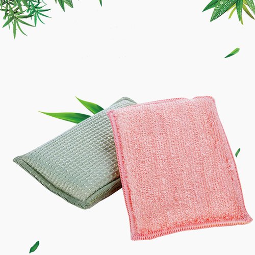 KMAKII Bamboo Kitchen Sponges Dish Sponge Super Absorbent Natural Dish Sponges,3 Color, Pack of 6