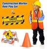 Geyoga 24 Pieces Construction Party Supplies for Kids - Vest, Cones, Hat, Dress Up Bag for Theme Birthdays, Halloween
