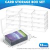 Vicenpal 12 Pcs Playing Card Boxes Clear Plastic Card Deck Cases Trading Card Storage Box Collectible 100 Card Game Card Cases Holder 4.45 x 2.91 x 1.35 Inch Compatible with MTG TCG