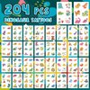 EMOME 204 PCS Dinosaur Glitter Tattoos, Kids FakeTattoos Temporary Stickers for Boys Pre-cut, Dinosaur Birthday Party Supplies Favors Games Decorations